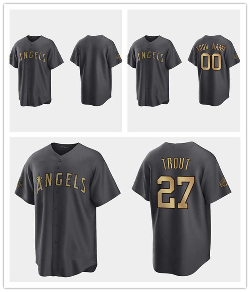 

Baseball Jersey S-3XL Los Angeles''Angels''MEN Mike Trout #27 2022 All-Star Replica, Custom name number