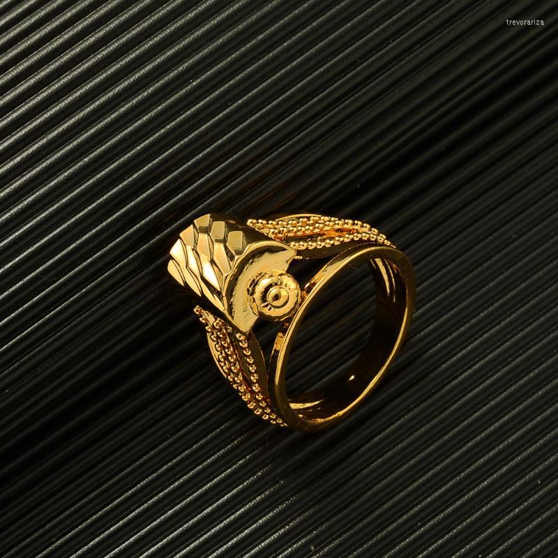 

Wedding Rings 24k Round Gold Ring For Women Color Finger Exquisite Design Ethiopian/African/Nigerian/Israel Girls Gifts