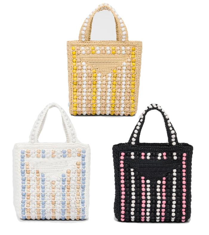 

2022 Luxury Designer Straw Bag Ladies Large Wine Coconut Fiber Tote Women Shopping Handbag High Quality Crochet Pouch, White