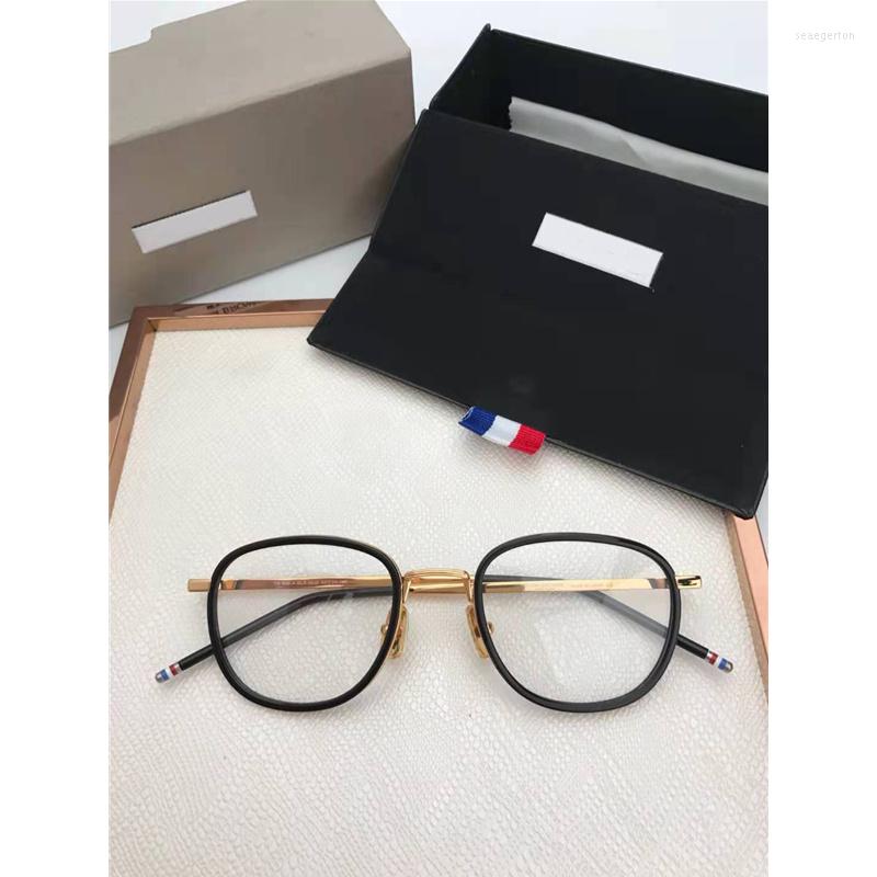 

Sunglasses Frames Thom Brand Eyeglasses Alloy Acetate Glasses Frame Men Women Vintage Square Prescription TB906 Optical Eyewear Myopia Lens