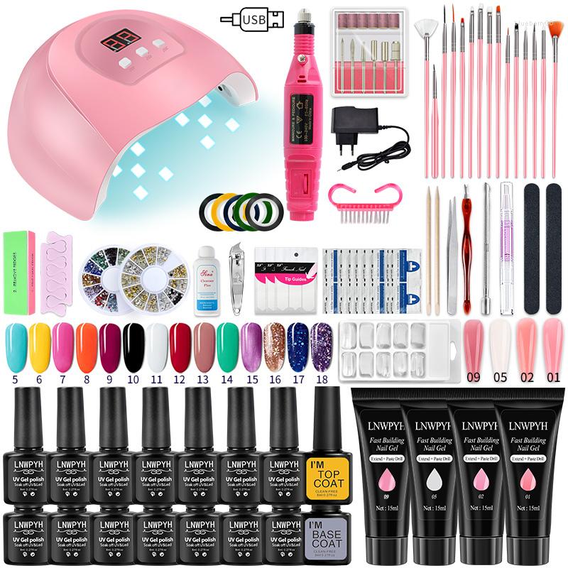 

Nail Art Kits Acrylic Kit Gel Polish Set With UV LED Lamp Dryer For Manicure Extension Electric Drill Tools