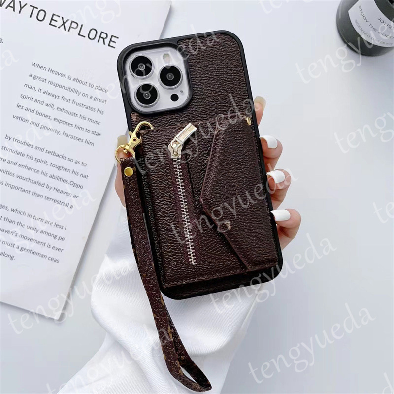 

Designer Card Holder Phone Cases for iPhone 14 13 12 11 pro max Leather Wallet Phone Cover with Samsung Galaxy S22 S21 ultra S20 plus, L6-brown square
