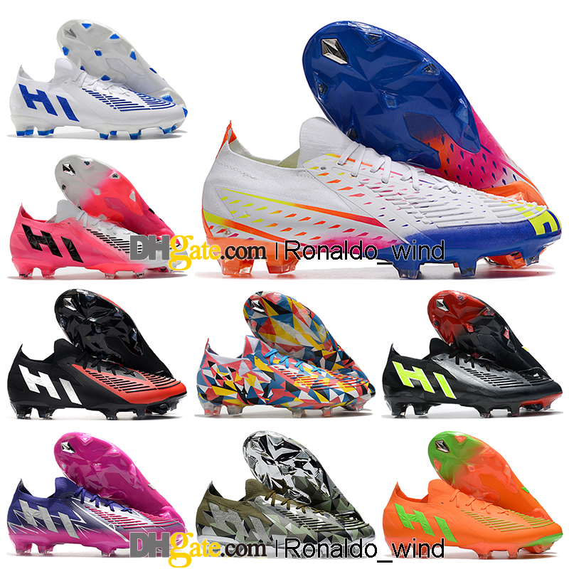 

GIFT BAG Mens Low Ankle Football Boots Predator Edge.1 Geometric FG Firm Ground Cleats X Predators Edge 22 Soccer Shoes Tops Outdoor Trainers Botas De Futbol, Color 1