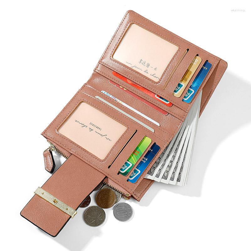 

Wallets 2022 Women Luxury Leather Bifold Short Female Designer Coin Pocket Card Holder Small Zipper Purse PU Fashion Clutch, Blue