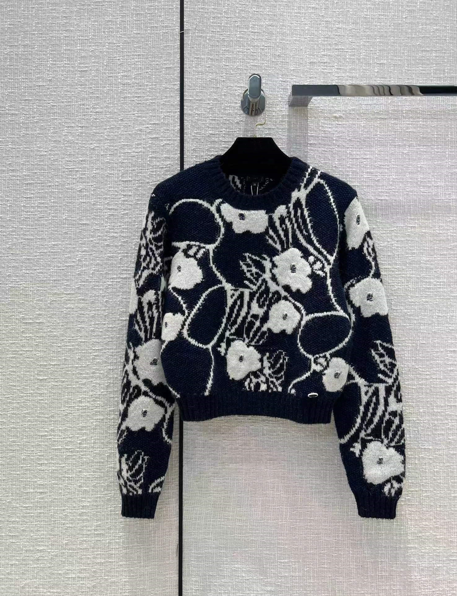 

2022 New Autumn Winter Milan Runway Sweaters O Neck Long Sleeve Women' Sweater High End Jacquard Designer Sweater 0829-6, Picture color