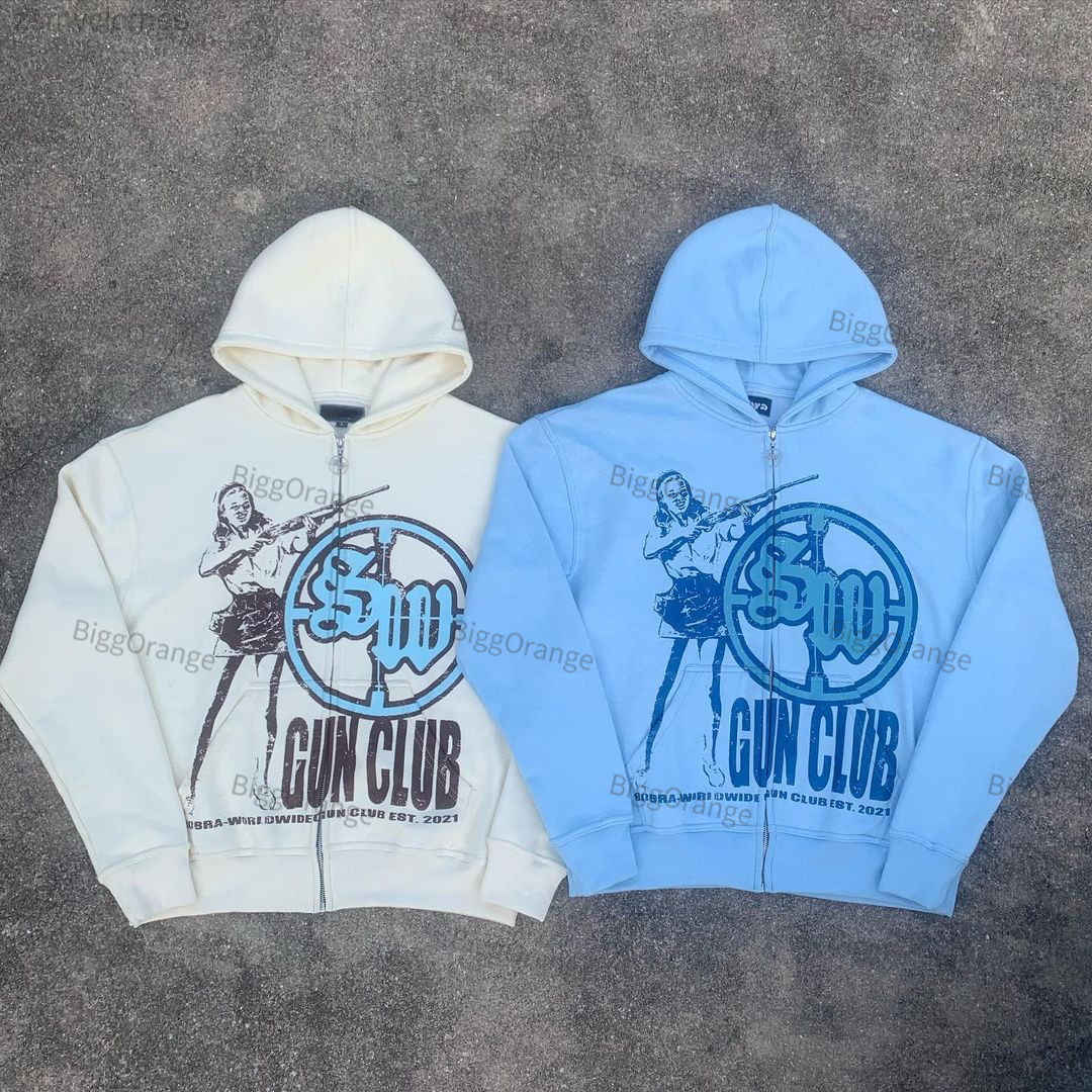 Lettre Imprimer Mode Anime Sweat À Capuche Nouveau À Manches Longues Zip Sweat Streetwear Y2k Top Hommes et Femmes Veste Harajuku À Capuche