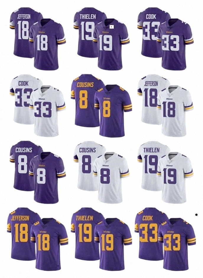 

Soccer Sets/Tracksuits football Jerseys custom Minnesota''Vikings''Men Women youth 19 Adam Thielen 18 Justin Jefferson 7 Patrick Peterson 84 Randy Moss 22 Harris O7E5#, Color