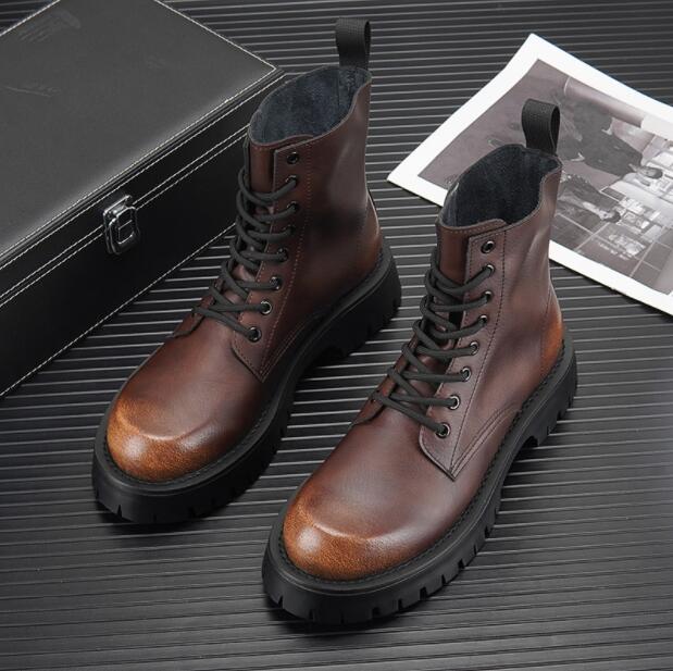 New wave Mens Black Martin boots Trendy rock punk Motorcycle boot designer Male Party Moccasins Sapato Social Masculino Shoe Fashion top shoes on