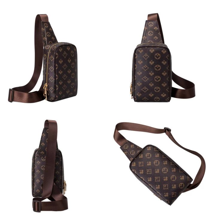 

Casual Shoulder Bags Sling Bag Men's Cross body Men Male Chest Pack Waist Bag Luxury designers wallets Messenger Fashion Handbag Real Leather Canvas, Black flower