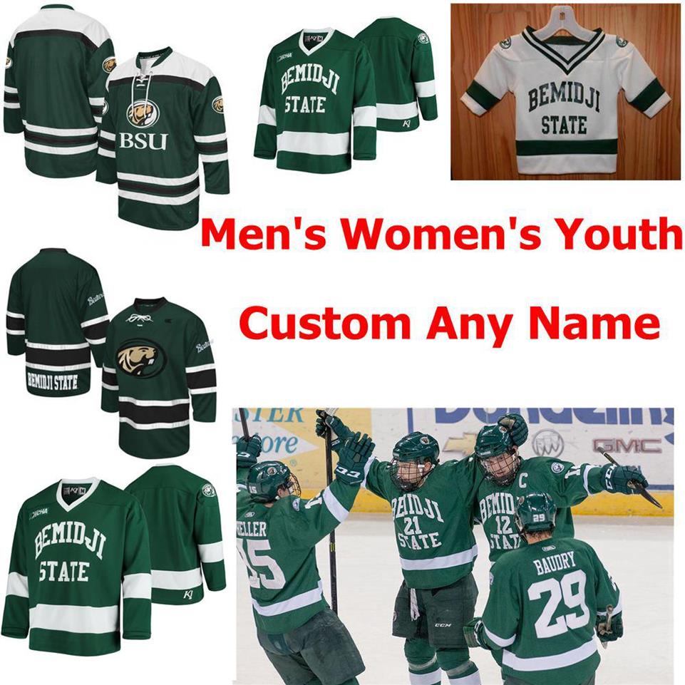 

NCAA Bemidji State Beavers College Ice Hockey Jerseys Darby Gula Jersey Ethan Somoza Alex Ierullo Brad Johnson Aaron Miller Custom Stit263x, Men green