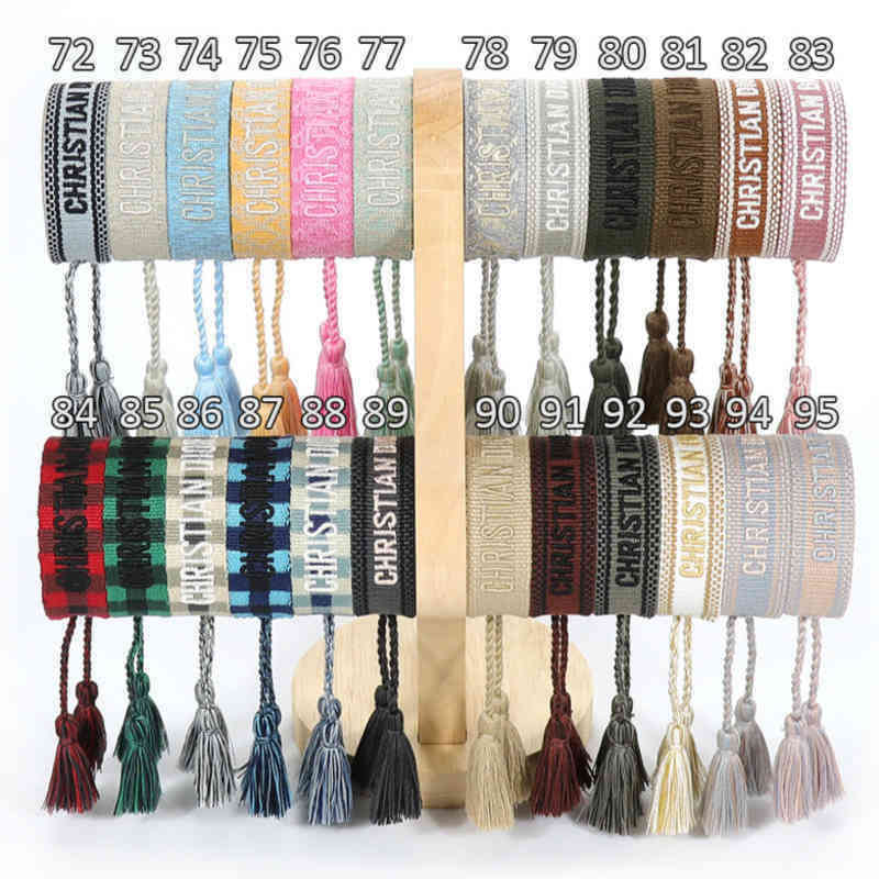 

Woven Designer Friendship Bracelet Luxury Brand for Women Leopard Printed Rope Bracelets Embroidery Braided with Tassel Bangle Men Jewelry Code 77-95 X7i7