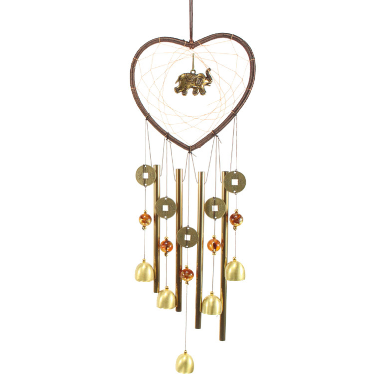 

Dream Catcher Metal Tube Wind Chime Figurines Pendant Door Decoration Heart-shaped Home Handicraft Gift 1222982