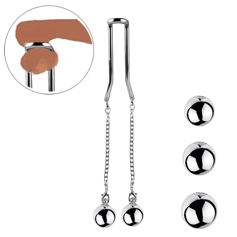 Articles de beauté 1 kg pendentif lourd mâle scrottum mâle en acier inoxydable Ring Testi Testis CRASHER CLAMP BDSM EXERCICE SEXY TOYS FOR MEN