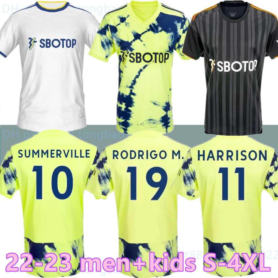 

size S-4XL 22 23 BAMFORD Home Soccer Jerseys HARRISON Aaronson 2022 2023 JAMES RODRIGO M Sinisterra Adams Uniforms Men kids football shirt fans player version, 22-23 home
