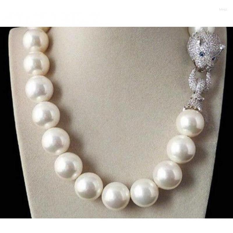 

Pendant Necklaces Tremendous Big Sweater Chain Beautiful Huge 14mm Genuine White Blue South Sea Shell Pearl Nelace Jewelry Wonderful