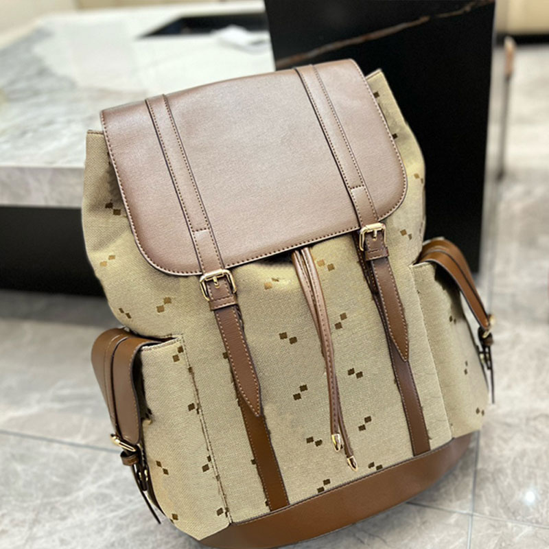 

Fashion Backpack Women Back Pack Canvas Leather Magnetic Button Pocket Large Capacity Pocket Handbags Purse Brand Letters