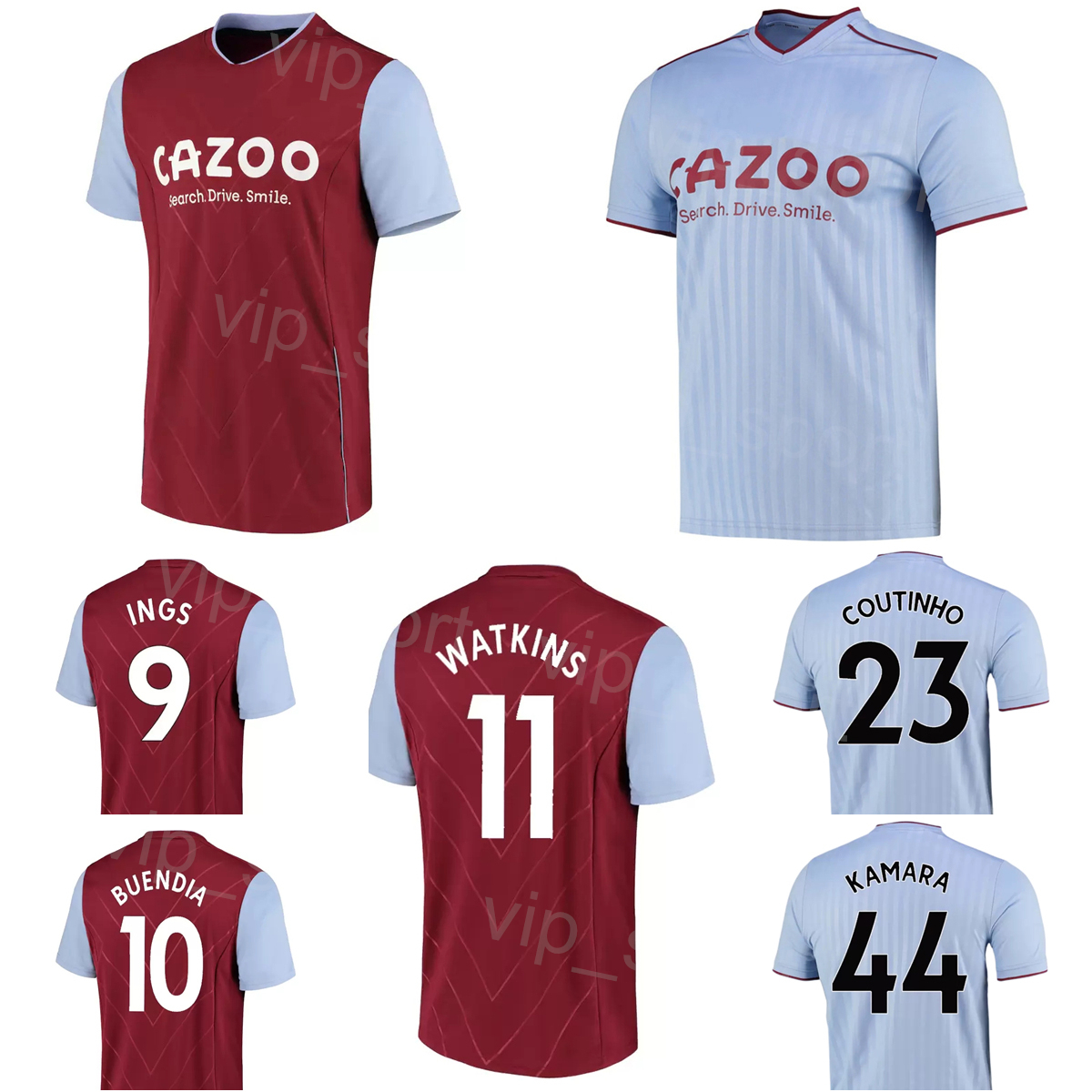 

22-23 FC Club Team CASH Soccer Jersey BUENDIA McGINN COUTINHO DIGNE MINGS KAMARA DOUGLAS LUIZ BAILEY WATKINS INGS RAMSEY Football Shirt Kits Custom Name ASiDunWeiLa, Blue