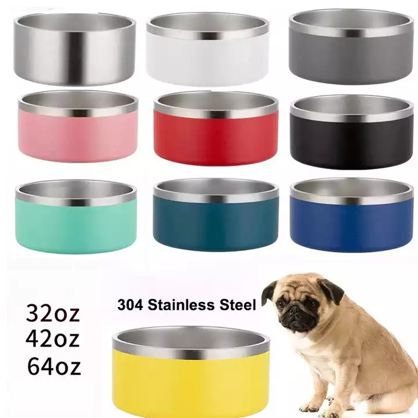 

64oz Dog Bowls Stainless Steel Double Wall Pet Food Tumblers Pets Supplies Mugs 823