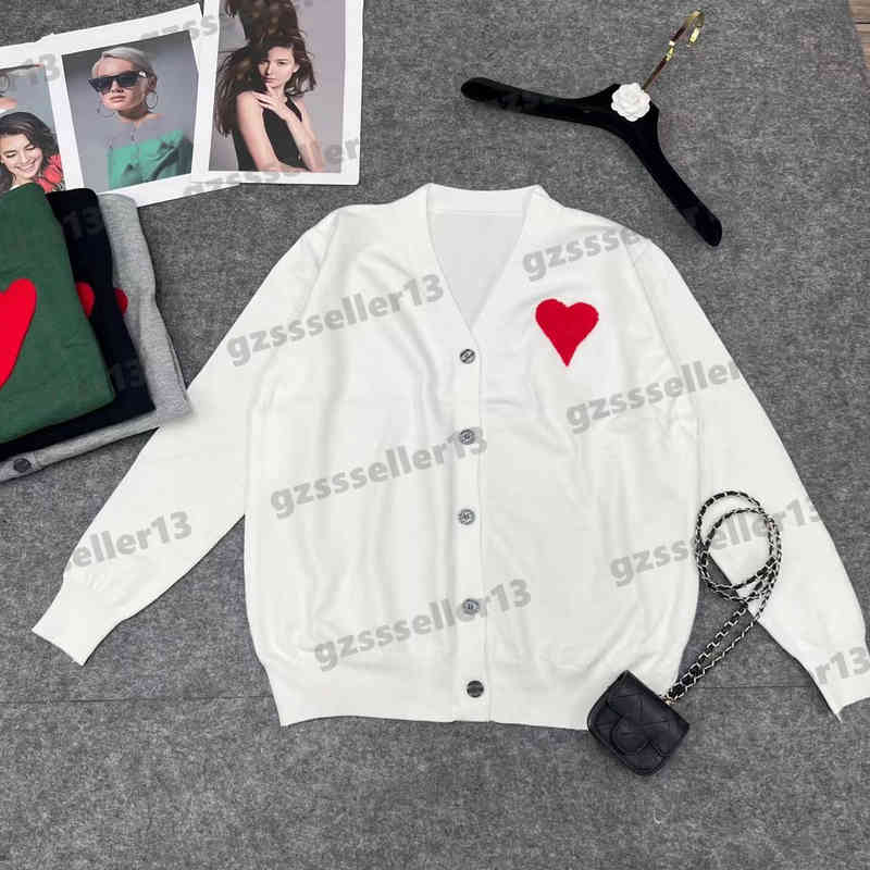 

Designer Cardigan Womens Sweaters Luxury Red Letter Heart Embroidery Cardigans Sweater High Quality Long Sleeve Brand Knitting Jacket For Women 0912
