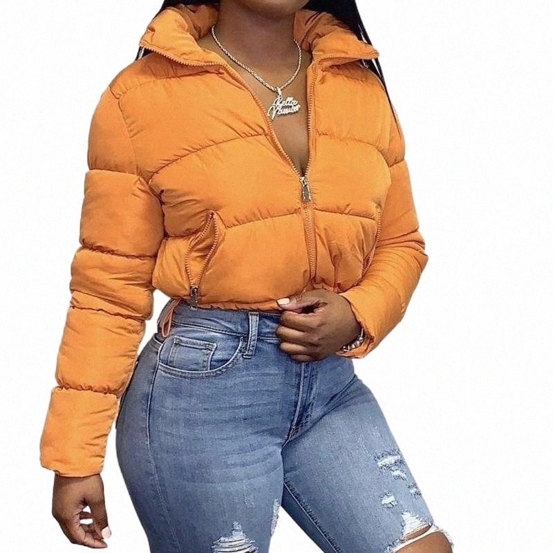 Women's Down & Parkas women's Down & Parkas Gitana Autumn Winter Short Puffer Women Jacket Y2K Zipper Solid Coat Warm Casual Streetwear-image-796196705