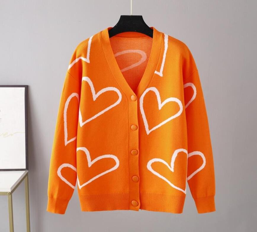 

Women's V-neck Sweater Cardigan Casual Loose Patchwork Knitwear Female Coat, White