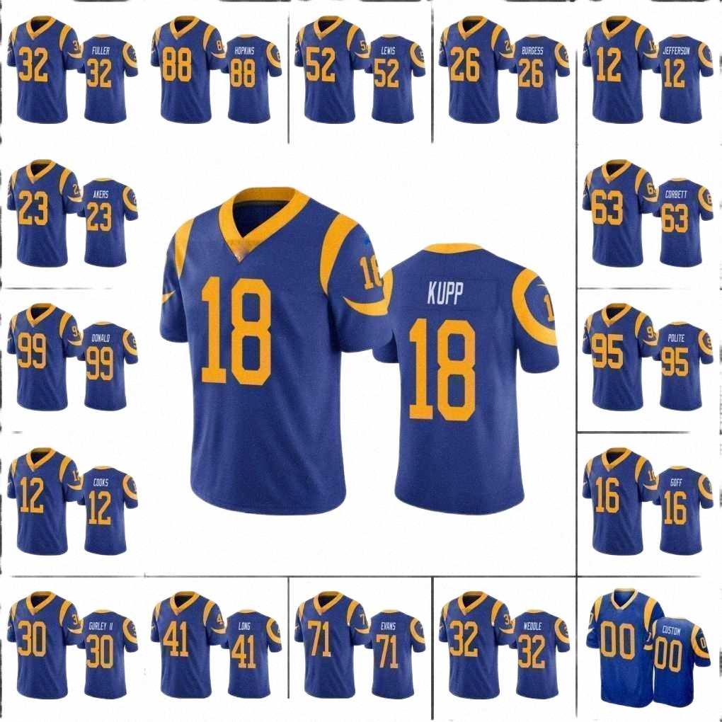 

Soccer Sets/Tracksuits jersey Los Angeles's Rams's Men #16 Jared Goff 30 Todd Gurley II 99 Aaron Donald Woman Youth Custom Vapor Untouchable Limited''Jerseys h0Jp#