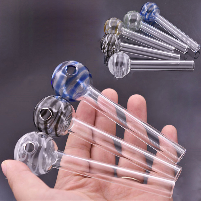 

Smoking pipe wholesale 10cm Newest Lollipop design Glass Oil Burner Pipe Pyrex Straight mini Burning hand pipes