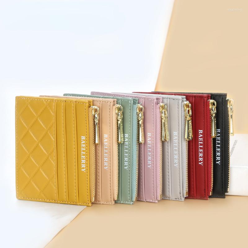 

Wallets Ladies Short Wallet Fashion Slim Card Holder Horizontal Multi-card Slot Mini Zipper Coin Purse, Yellow
