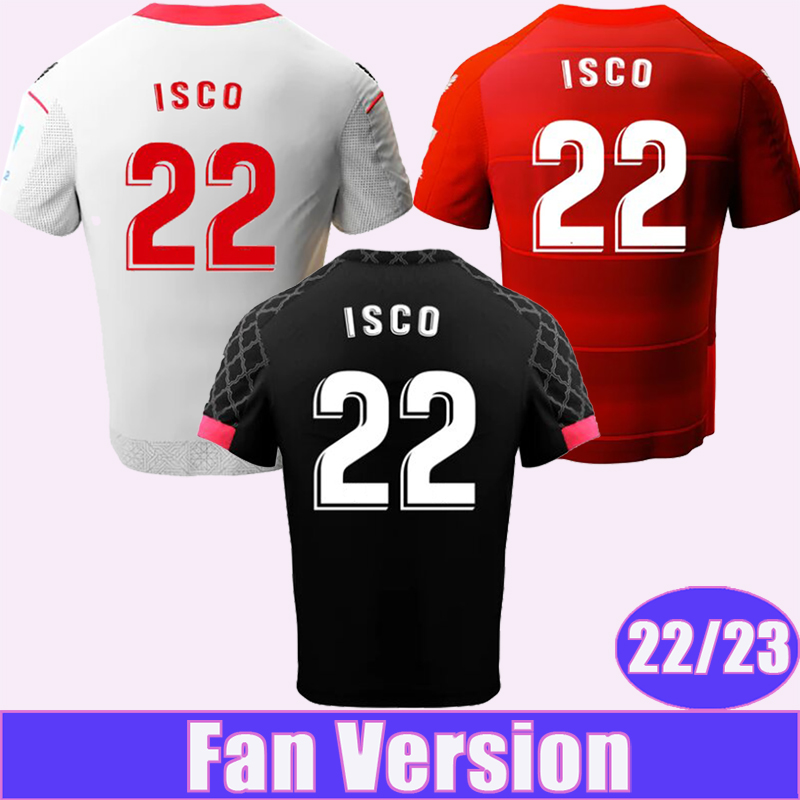 

22 23 ISCO .OCAMPOS Mens Soccer Jerseys SUSO I.RAKITIC MUNIR NESYRI TECATITO Home Away 3rd Football Shirts Short Sleeve Uniforms, Qm9420 22 23 home l. lig. patch