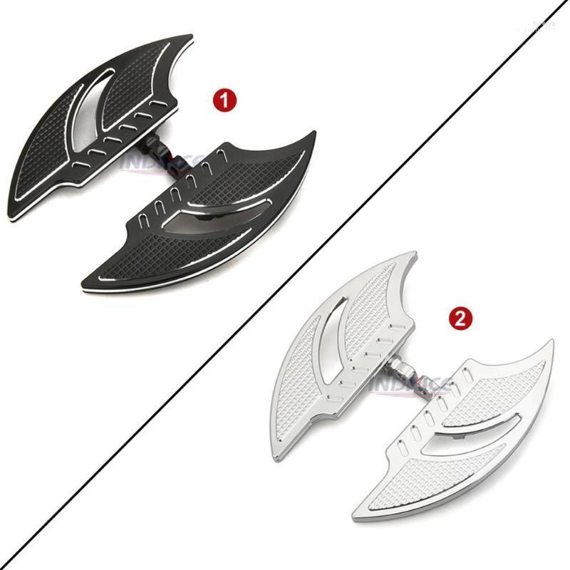 

Black Chrome Passenger Tomahawk Floorboard Foot Pegs For Touring Dyna XL1