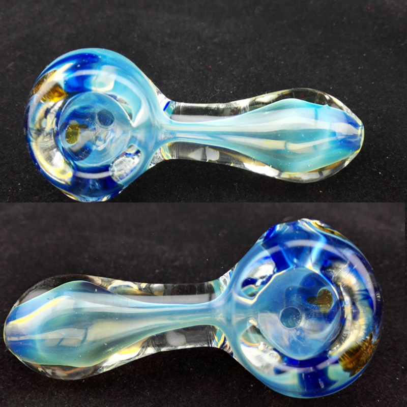 

2 Inch Mini Smoking Pipes Heady Glass Oil Burner pipes Colorful Tobacco Accessories 25g Spoon Hand Portable Pipe Dry Herbal Tool