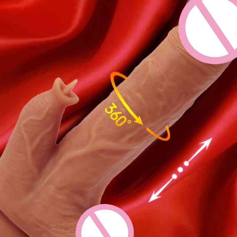 Clearance PromotionWomen Heating Telescopic Dildo Massager Machine Female Masturbators Big Penis Vibrato Cock-image-796652005
