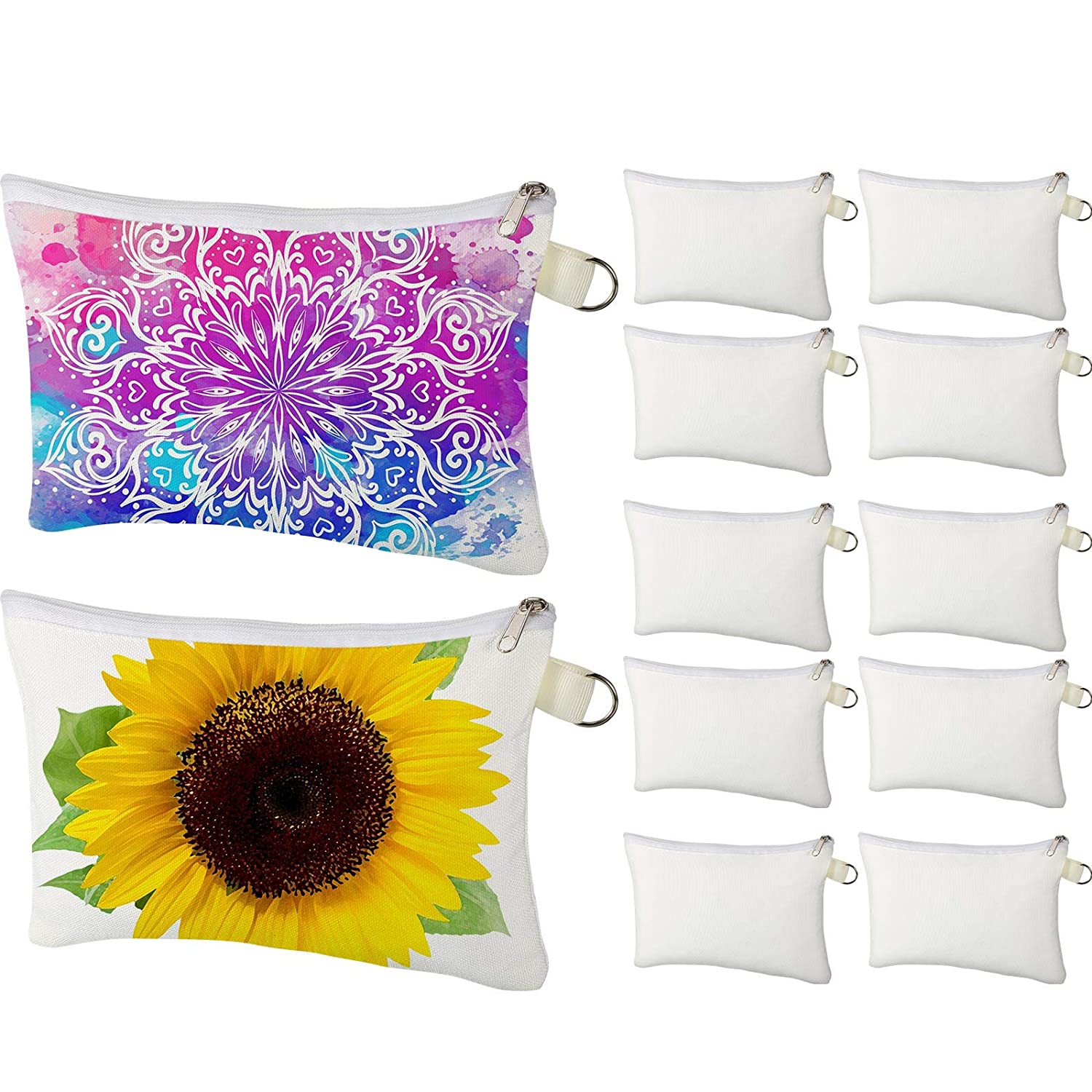 

Cosmetic Bags Multipurpose Favor Sublimation Blanks DIY Heat Transfer Makeup Bags Iron on Zipper Canvas Pouch Toiletry Pouch Pencil for DIY Craft School