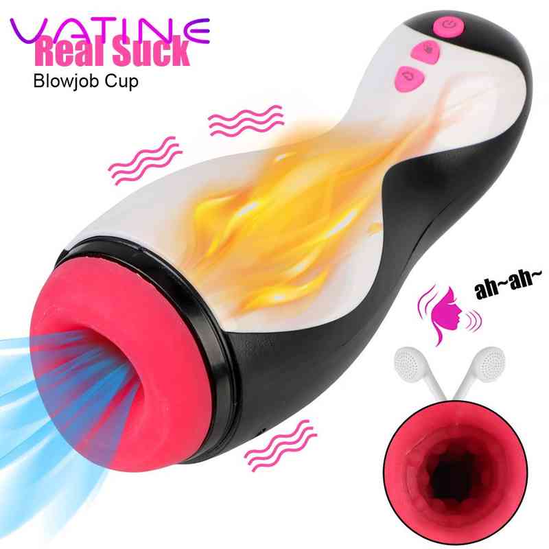 Cock Vatine Penis Glans Massager Heating Mouth Sucking Vibrator Male Masturbation Cup Sex-image-796777158