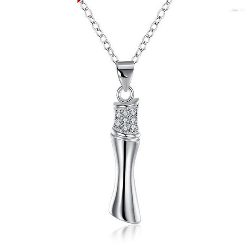 

Pendant Necklaces 925 Jewelry Silver ColorcolorWholesale For Woman&men Fashion Bamboo Shape