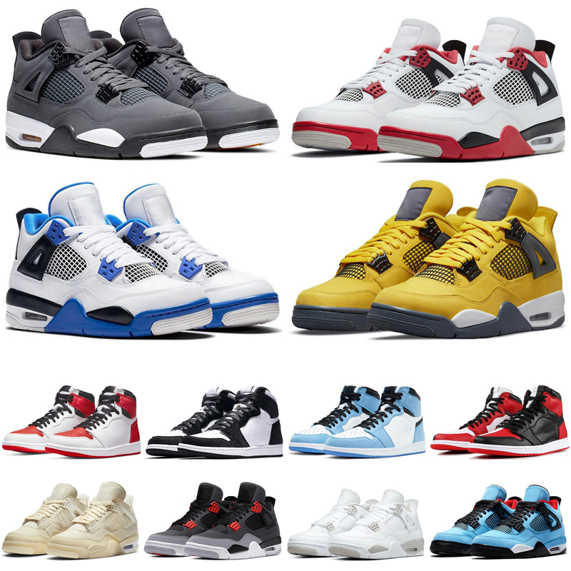 

Midnight Navy 4 Basketball Shoes 4s Military Black Canyon Purple Red Thunder Sneakers Reverse Mocha Stage Haze Mens Womens Sports Sneakers Trainers, (46) 36-46