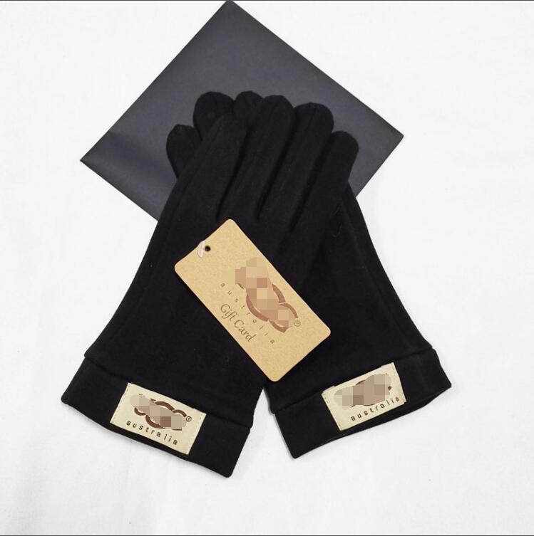 

Winter men's style deerskin thick wool gloves warmth soft and patternless men black