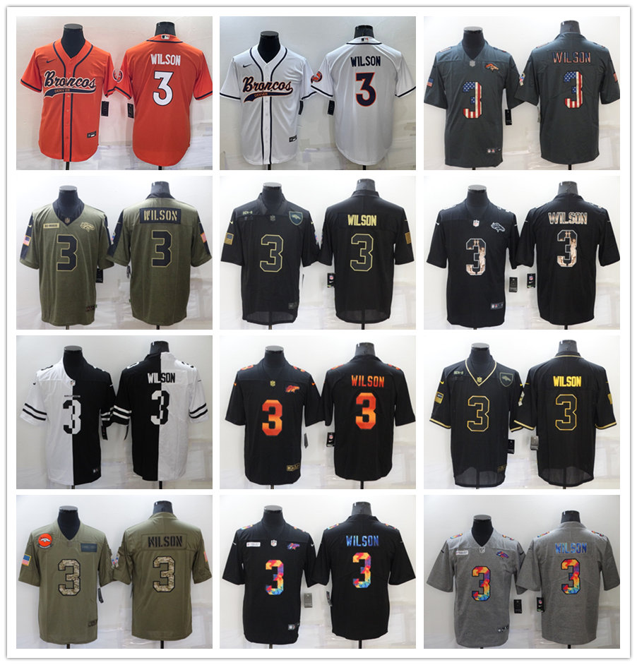

Football Jersey Denver''Broncos''MEN 3 Russell Wilson Crucial Catch USA Camo 2022 Salute To Service Stitched Limited, 13