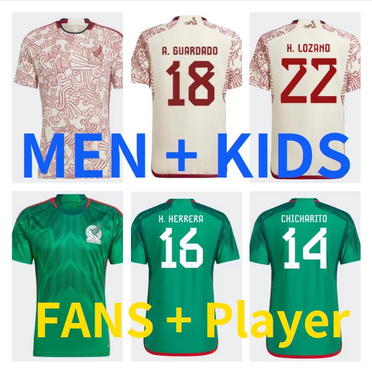 

2022 Mexico soccer jerseys special edition CONCACAF Gold Cup Camisetas 22/23 Fans Player version CHICHARITO LOZANO DOS SANTOS GUARDADO football shirt Men Kids kit