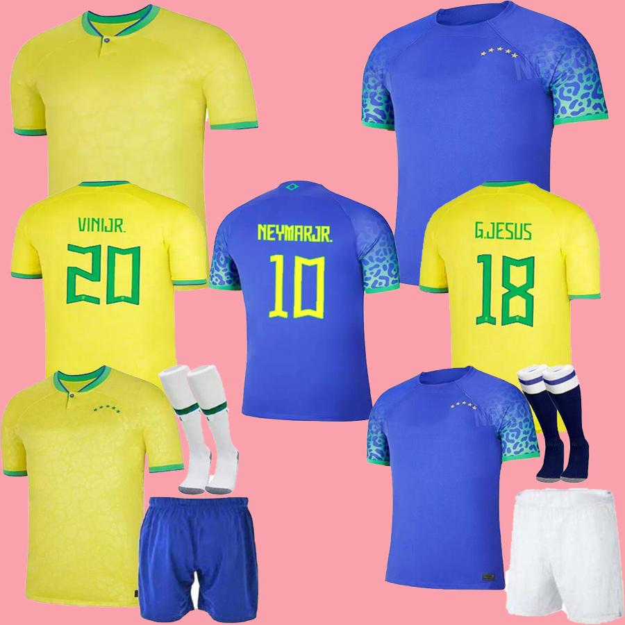 

soccer jersey BRASIL -4XL NERES COUTINHO 2022 camiseta de futebol BraziLS G.JESUS VINICIUS JR 22 23 MARCELO football shirt Men Kids kit sock set uniforms, 2022 home patch