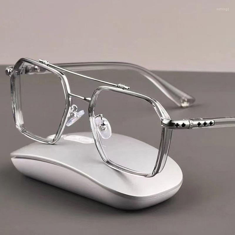

Sunglasses Frames Clear Square Glasses Men Women Fashion Metal Transparent Optical Eyeglasses Frame Male Female Vintage Anti Blue Light