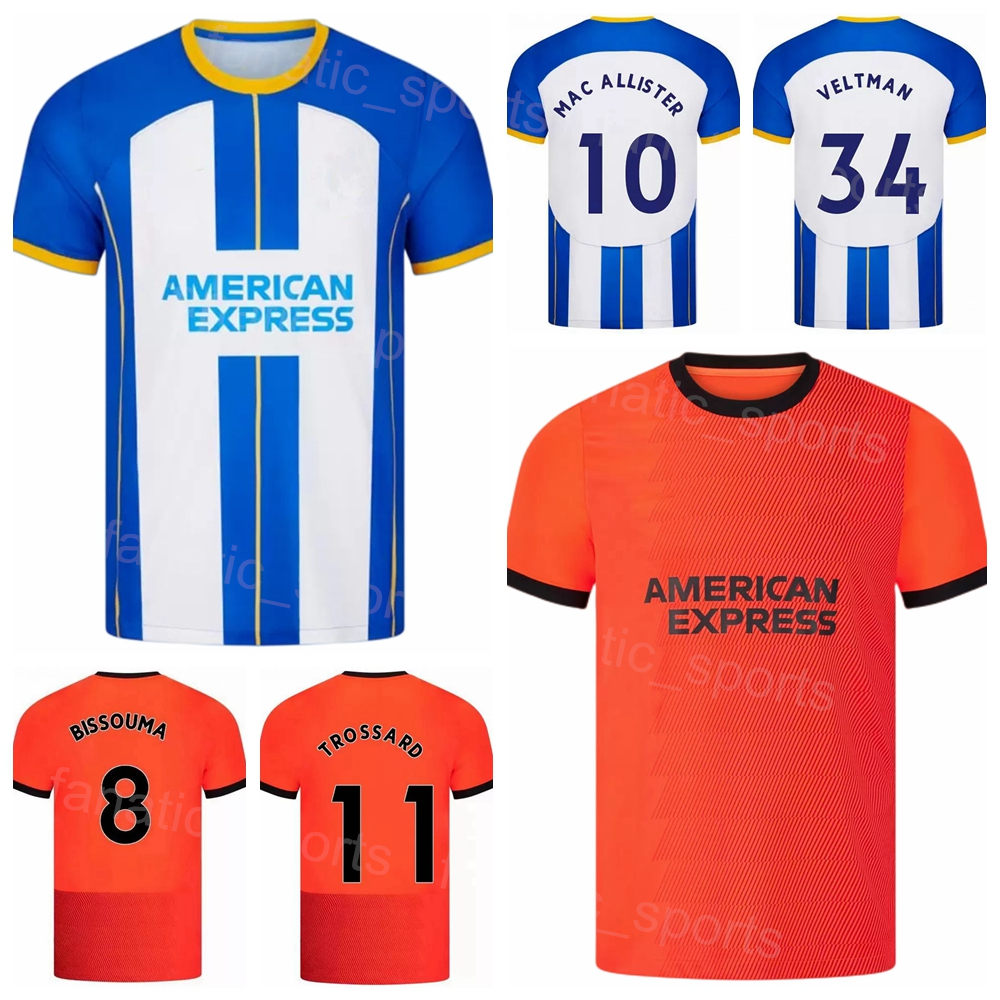 

22-23 Club MARCH Soccer Jersey Sport TROSSARD LALLANA MWEPU LAMPTEY MAUPAY MARCH GROSS MAC ALLISTER VELTMAN CAICEDO SANCHEZ WEBSTER Football Shirt Kits BuLaiDun, With patch