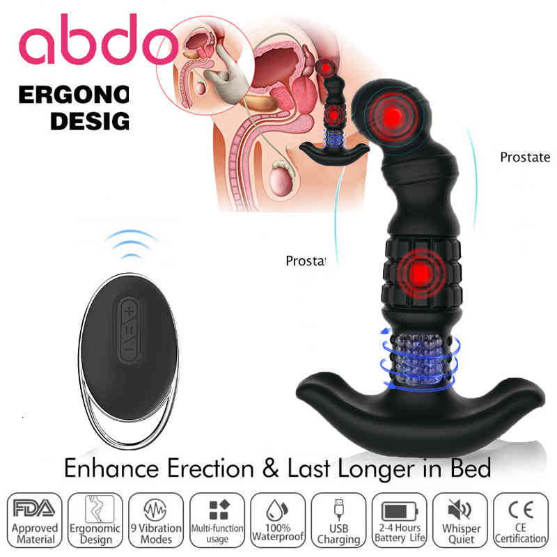 Massager Sex Toys Penis Cock Abdo 360 Degree Rotating Dildo Male Prostate Massage Wireless-image-796694108