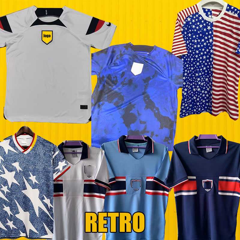

2022 USAS Soccer Jerseys PULISIC MCKENNIE 1994 classic Retro AARONSON MUSAH RAPINOE MORGAN LLOYD Football Shirt LLETGET MEN KIDS KITS world cup America jerseys, Home