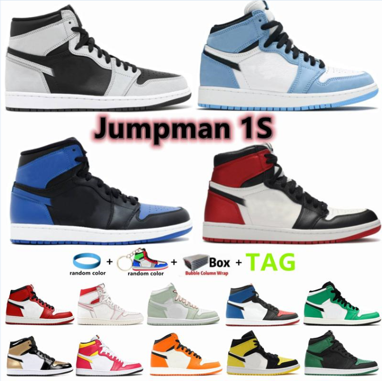 

top quality Casual Shoes Jumpman 1 Men Basketball OG UNC University Blue Royal Bred Sneakers Chicago Obsidian Patent Court Purple Shadow Shoe With Box, 11