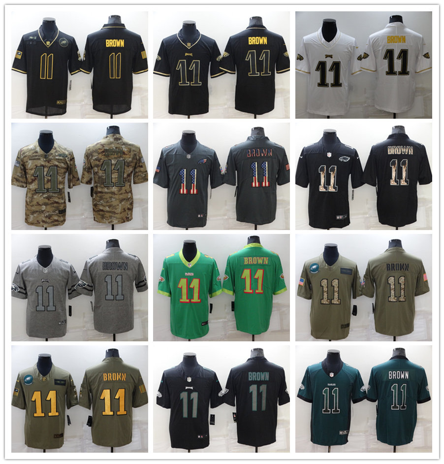 

Jersey Philadelphia''Eagles''MEN''NFL''Women Youth #11 AJ Brown Crucial Catch USA Camo 2022 Salute To Service Stitched Limited football Jersey, 13