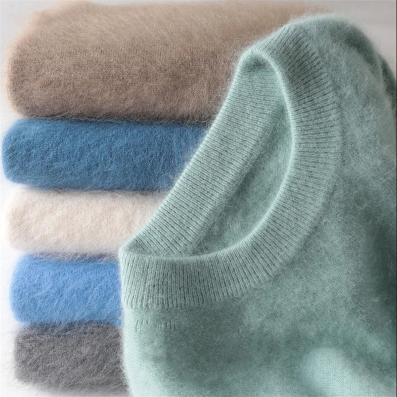 Pulls pour hommes 100 pur vison cachemire O cou pulls tricot grande taille hiver hauts à manches longues haut de gamme pulls 220830