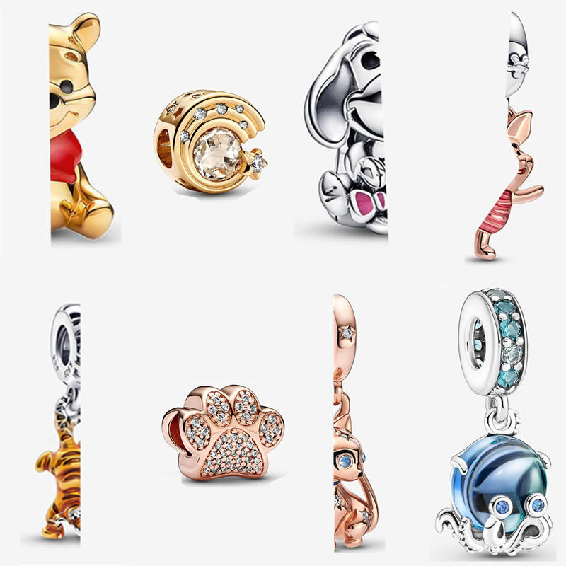 

New Silver Charms Beads Original Fit Pandora Pendant Animal Bear Bracelet Jewelry