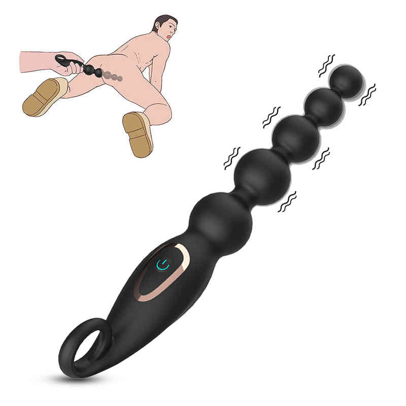 Massager Penis Cock 7-frequency Bead Vibrator Silicone Anal Vagina Stimulator Prostate Massager But-image-797519021
