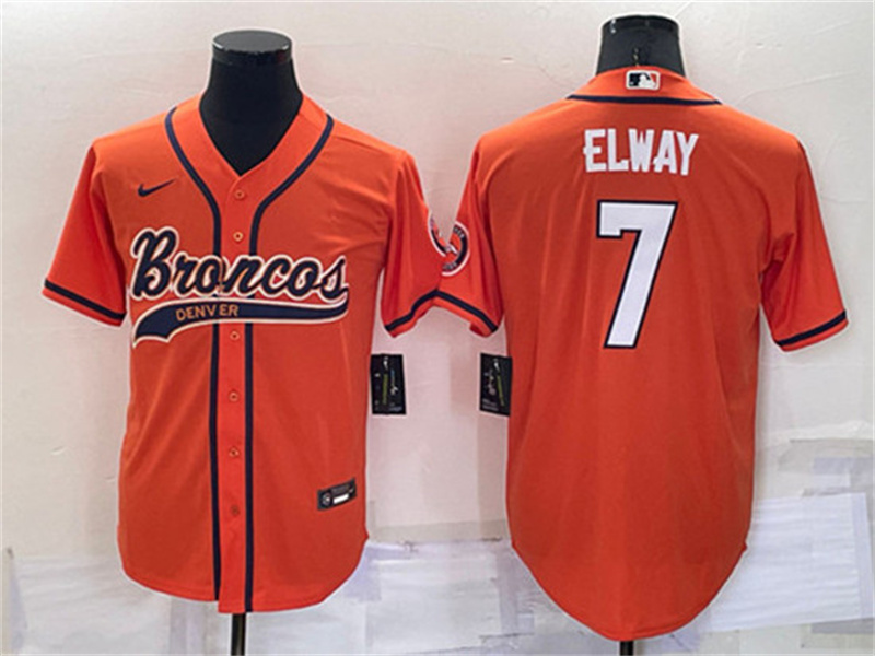 

Baseball Football Jersey Denver''Broncos''MEN John Elway Orange Cool Base Stitched